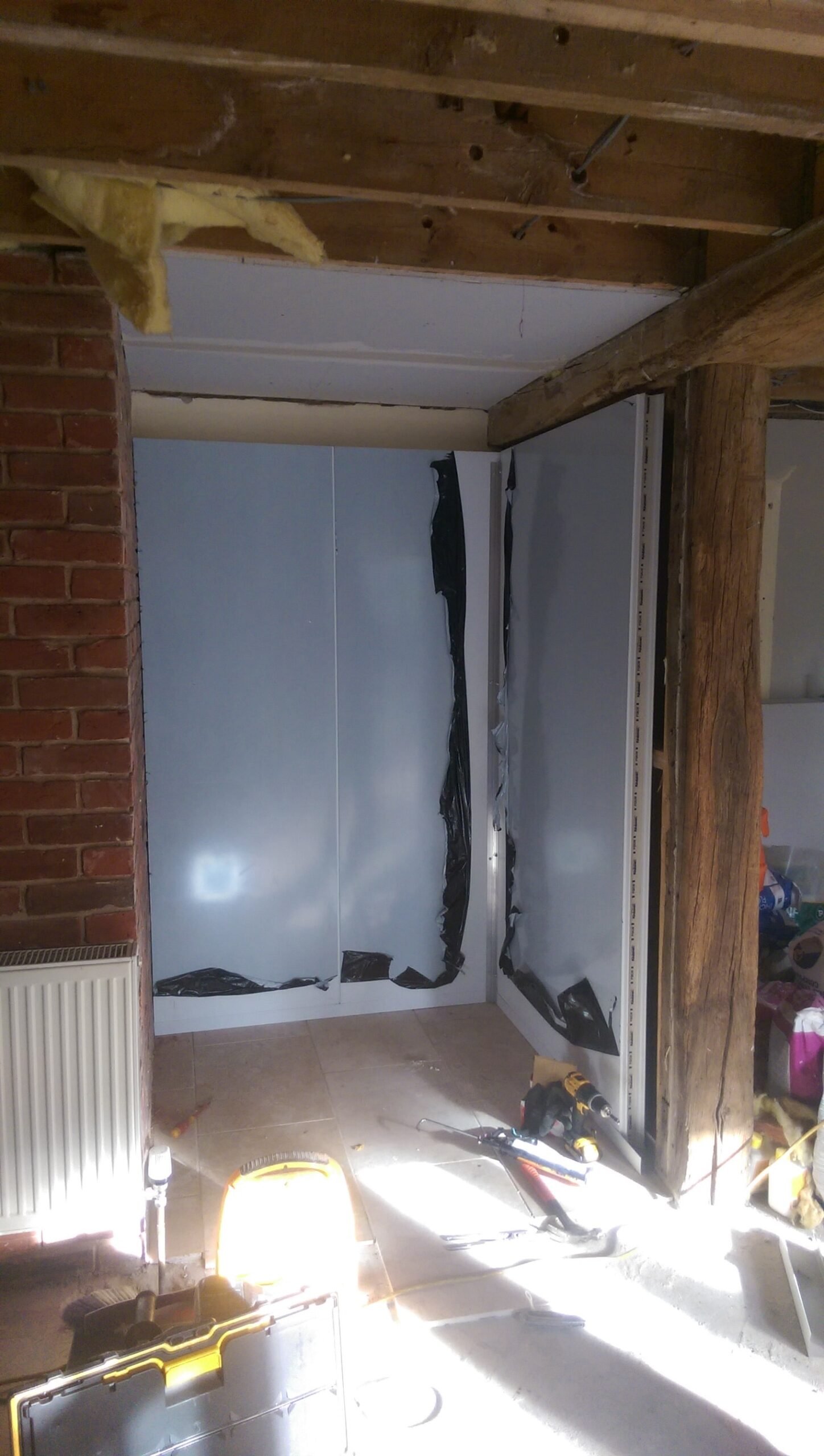 Domestic walk in fridge before installation