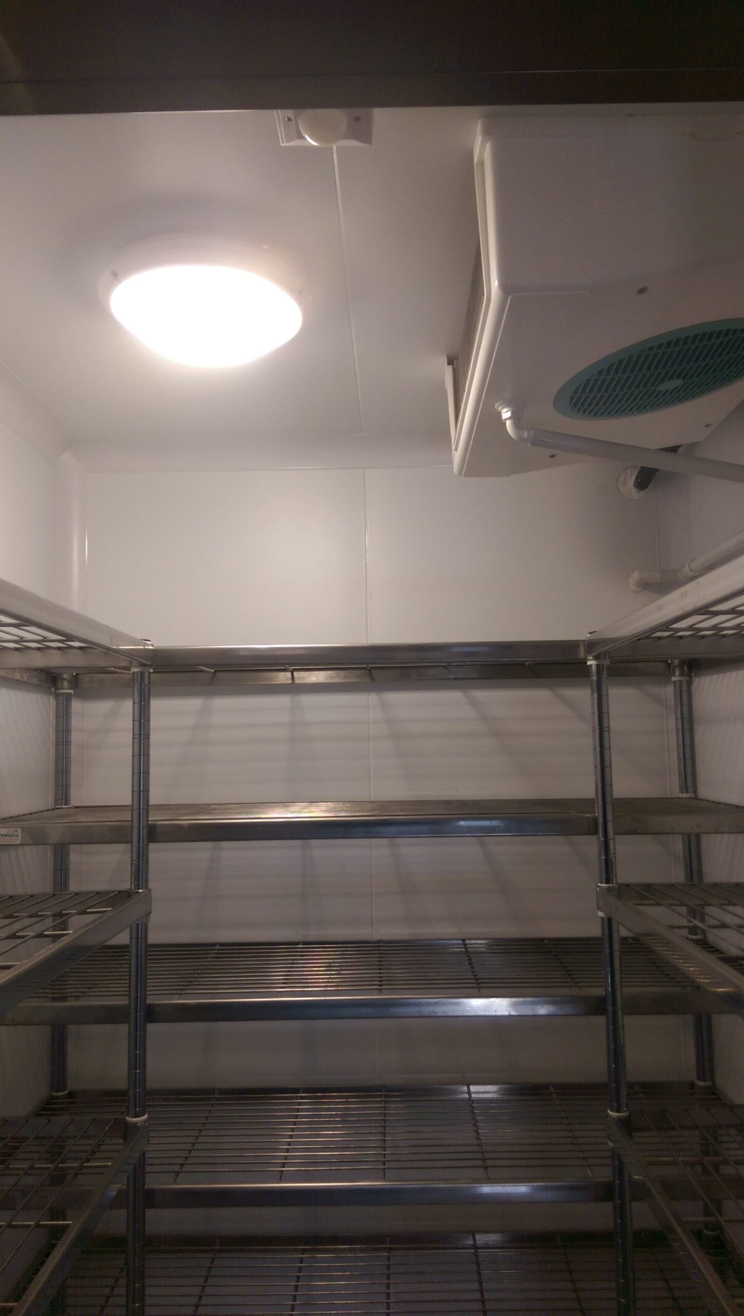 Domestic walk in fridge internal close up