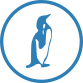 a circle with a penguin inside - Polar Cool Logo