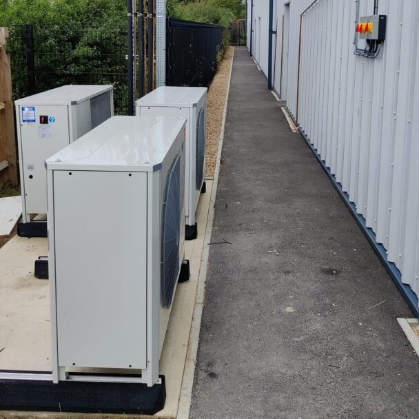 Slim air con units outside